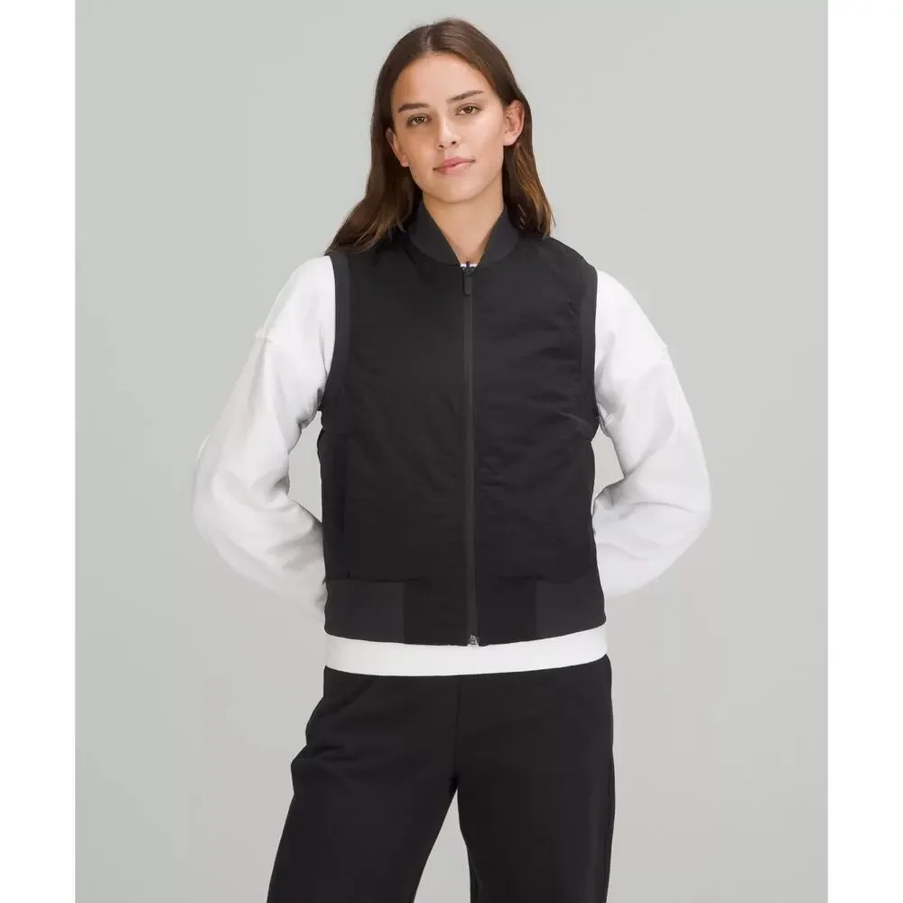 Lululemon Non-stop Bomber Vest In Black - Size 4 - Picture 2 of 6